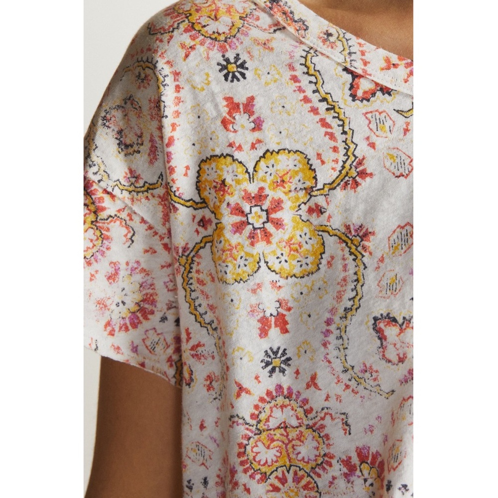 Anthropologie Pilcro Swing Tee Faded Red Boho Print NEW Women’s Size XS ANTHRO - Picture 5 of 8